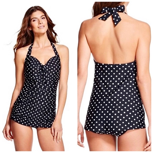 Merona Other - Merona Black and White Polka Dot Pin Up Swimsuit